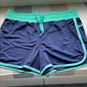Made for Life Athletic Running Shorts in Navy and Teal, size Large